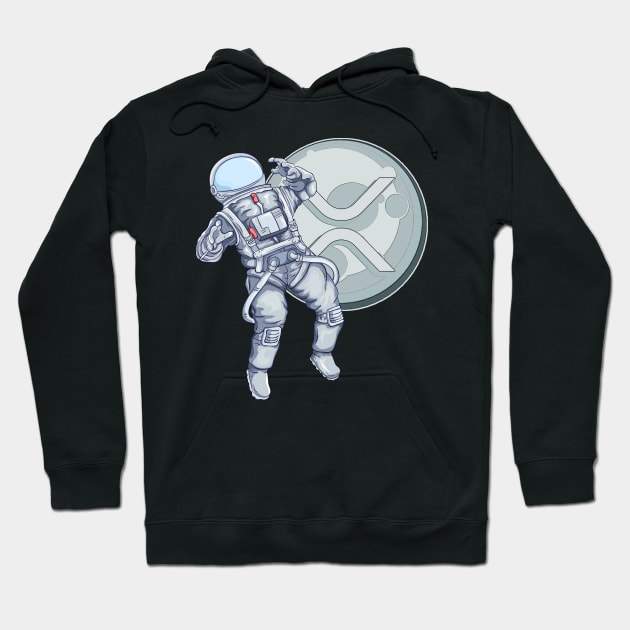 XRP Crypto Hodl Astronaut Mooning Cryptocurrency Hoodie by BitcoinSweatshirts